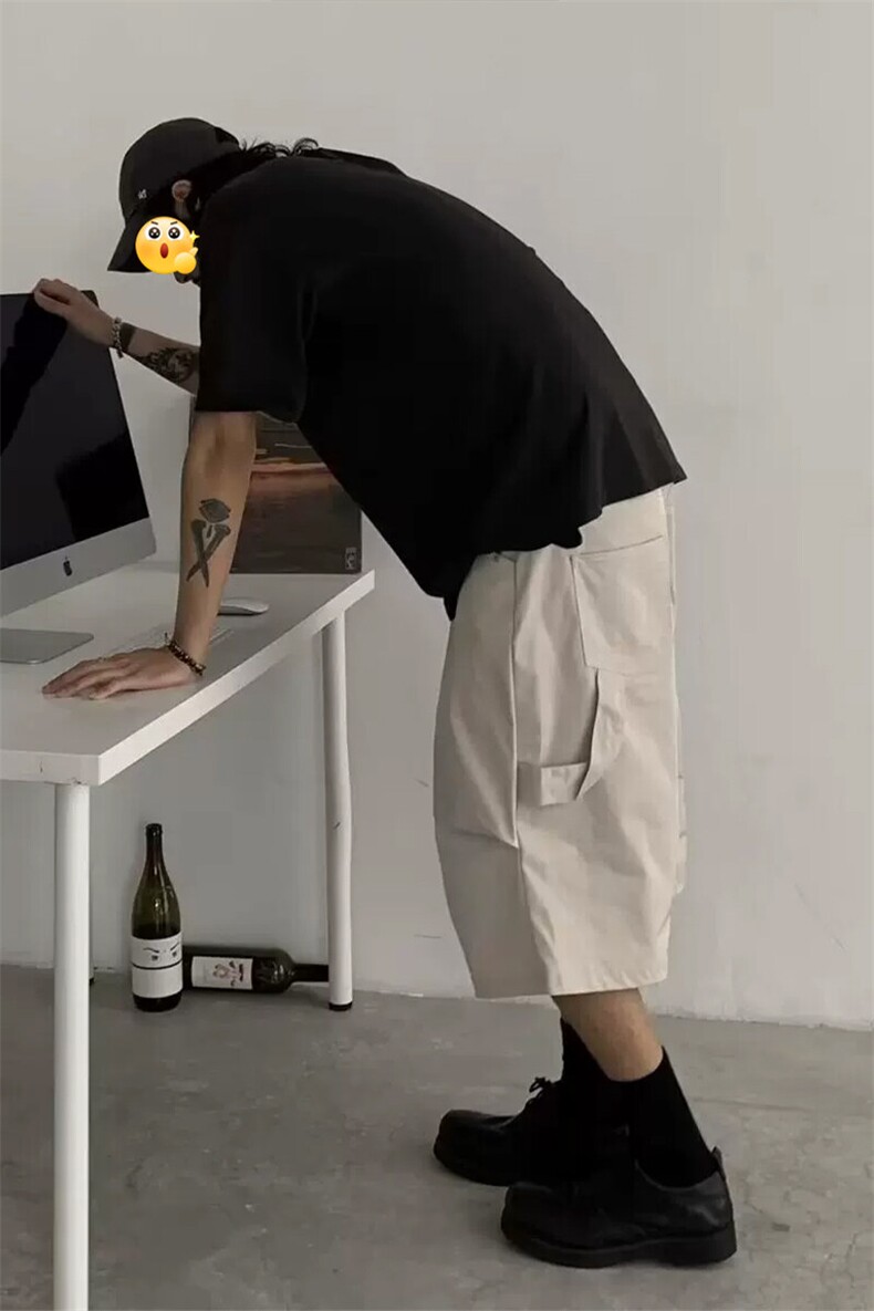 （网图慎用）特批P30无差价阔腿短裤男宽松休闲运动七分裤K5694,男装牛仔裤,电商A001