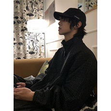 网图cleanfit翻领格子短款外套男款美式复古工装夹克JK1028-特P70，男装夹克，星座1007（原301D）