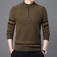 CM61109钱塘2020-2中年男士冬季厚款半高领商务休闲羊毛衫P160，男装针织衫/毛衣，钱塘207-2