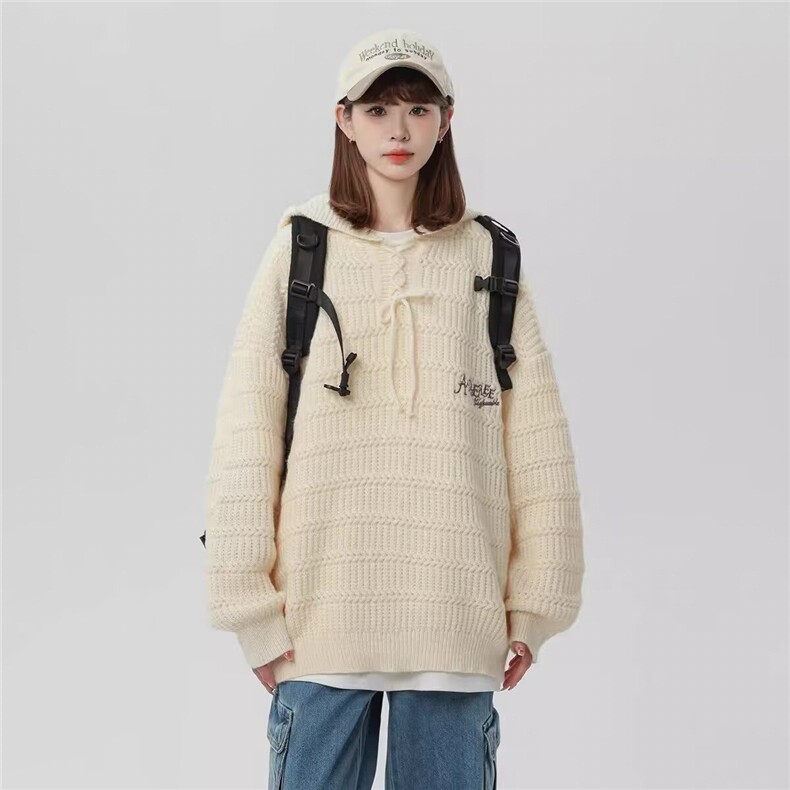 MM279-P60美式复古休闲刺绣宽松新品ins百搭连帽毛衣,男装针织衫/毛衣,星座617A-2