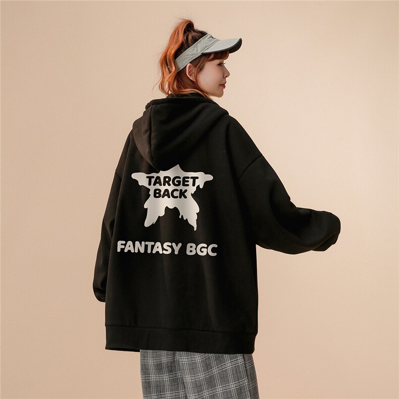 中性风新款秋季时尚百搭宽松字母印花潮流开衫卫衣H254P65控88,男装卫衣,A247A