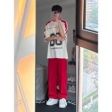 24年春夏季水洗高街vibe直筒宽松阔腿五色牛仔裤NZ2310-P55控78，男装牛仔裤，星座1002-1