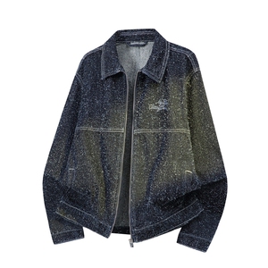 水洗牛仔外套男款春美式痞帅上衣服宽松休闲工装夹克JK1321-P90图片