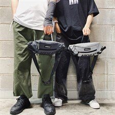 爆大容量单肩包潮酷反光腰包字母手提包男运动休闲斜挎包，鞋类箱包男包，星座510A-2