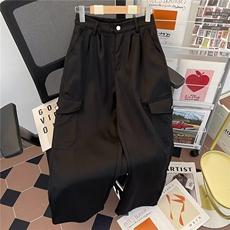 港风秋款男工装裤大口袋宽松直筒休闲长裤H0031P55，男装工装外套，星座1013-1