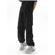 1506/QA020/P43美式褶皱工装裤男夏季薄款设计感速干伞兵裤，男装工装外套，星座1506