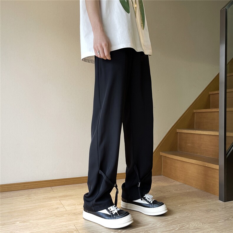 抖音专款夏季冰丝裤宽松休闲裤拖地裤D329-QM593-P65-控108,男装休闲裤,电商D329