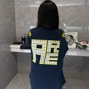 万针全刺绣工艺抖音得物高品质260克重磅纯棉双纱美式高街短袖T恤图片
