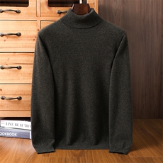 时尚男士秋冬新款高领衫简约休闲百搭保暖毛衣高品质舒适面料，男装羊绒套衫，铂欧羊绒
