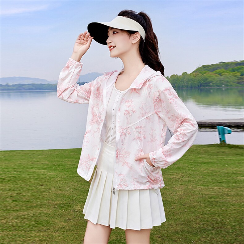 防晒衣女2024年新款夏季时尚户外四面弹修身旅游沙滩防晒服短外套,女装防晒衣,以桐