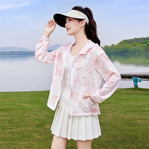 防晒衣女2024年新款夏季时尚户外四面弹修身旅游沙滩防晒服短外套图片
