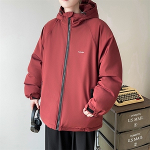 日系连帽冲锋衣棉服外套男女冬季宽松加厚保暖机能工装568/P90图片