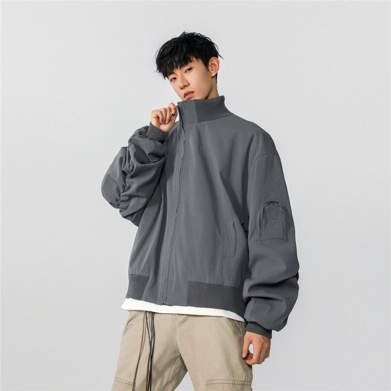 男装2026春季飞行服夹克春装大码cleanfit宽松拉链外套S381-特88,男装夹克,电商A233-1