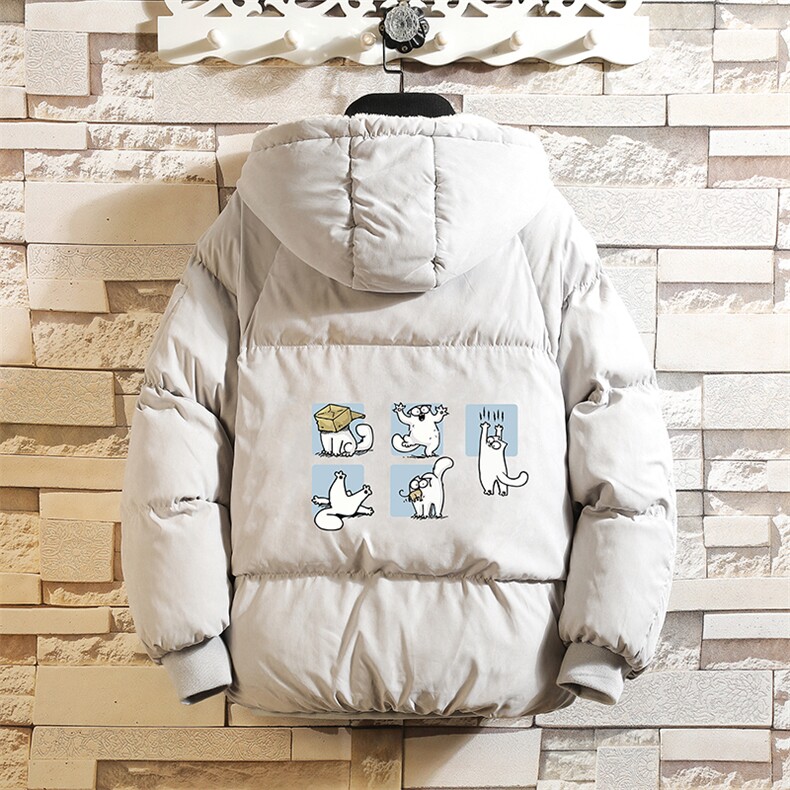 MY16097-P100 加厚加绒连帽衣男大码服男面包服男 砖墙挂拍图片