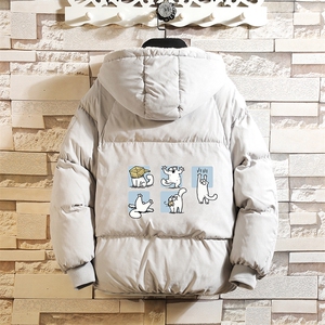 MY16097-P100 加厚加绒连帽衣男大码服男面包服男 砖墙挂拍图片