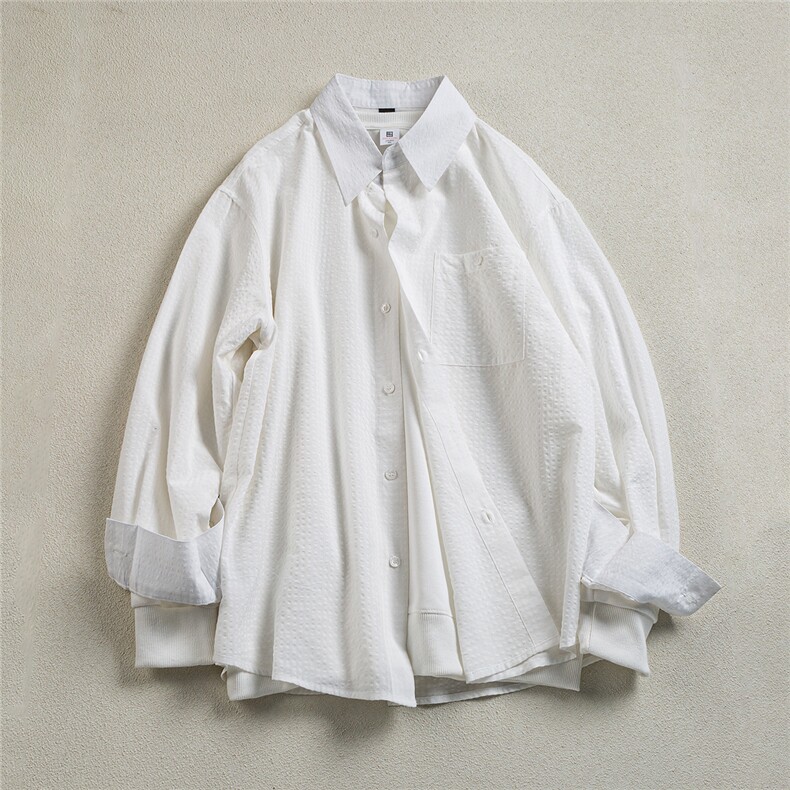 B413-1-DX6180美式复古长袖格子衬衫外套港风宽松百搭情侣衬衣服,男装衬衫,电商B413-1