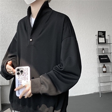 韩系学院风设计cleanfit卫衣简约纯色休闲打底常规P49加绒P59，男装T恤，电商B319