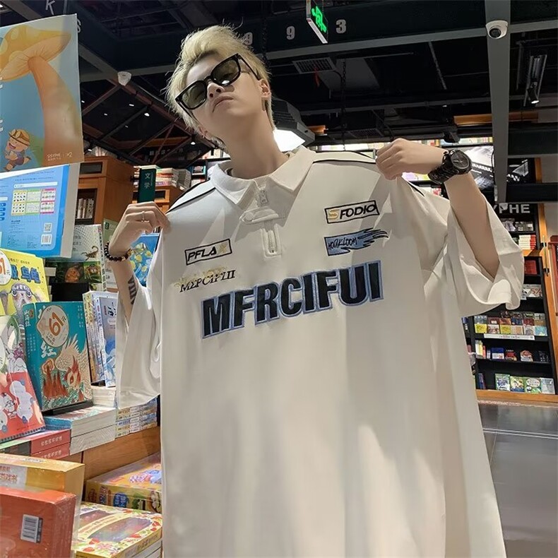 欧美重磅t恤男款夏季新款设计感vibe机车服短袖Polo衫潮PA17-p33,男装Polo衫,星座1008