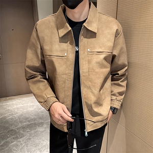潮流皮衣外套男春秋季复古百搭拉链宽松机车服pu皮夹克潮JK2591图片