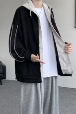 8XL-M秋季假两件加厚卫衣男棒球服夹克风衣外套WY36P78，男装夹克，电商D206-1