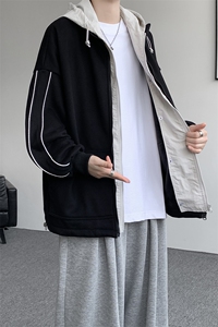 8XL-M 秋季假两件加厚卫衣男棒球服夹克风衣外套WY36P78图片