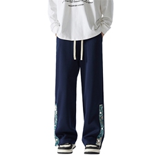 卫裤男女秋季新款侧边刺绣ins潮牌垂坠直筒休闲裤A436-7795-P50，男装休闲裤，电商A436