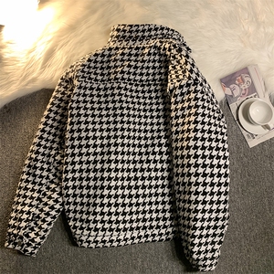 MY678-P80现货冬季棉衣休闲夹克千鸟格加棉棉服外套c图片