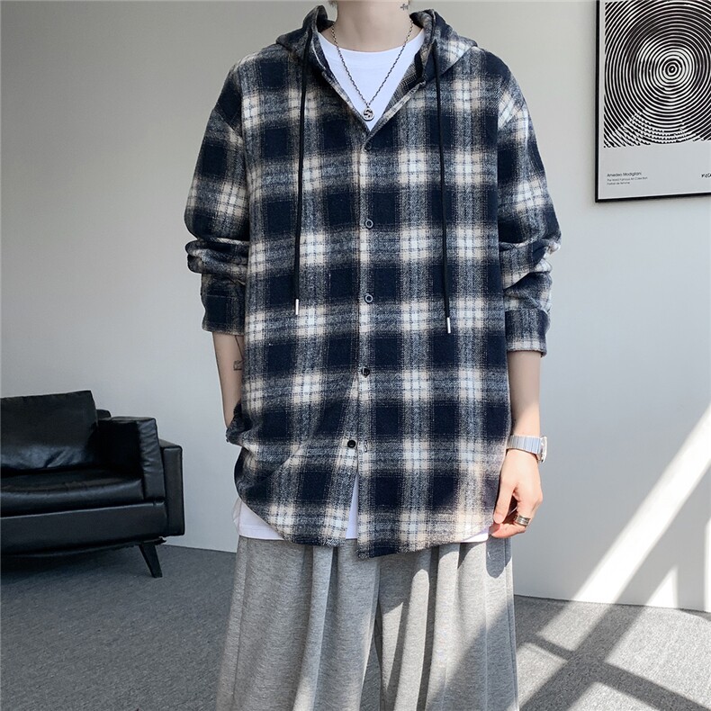 深度库存CS7139-P40特加绒P53特磨毛中性厚款连帽衬衫外套,男装衬衫,电商D232