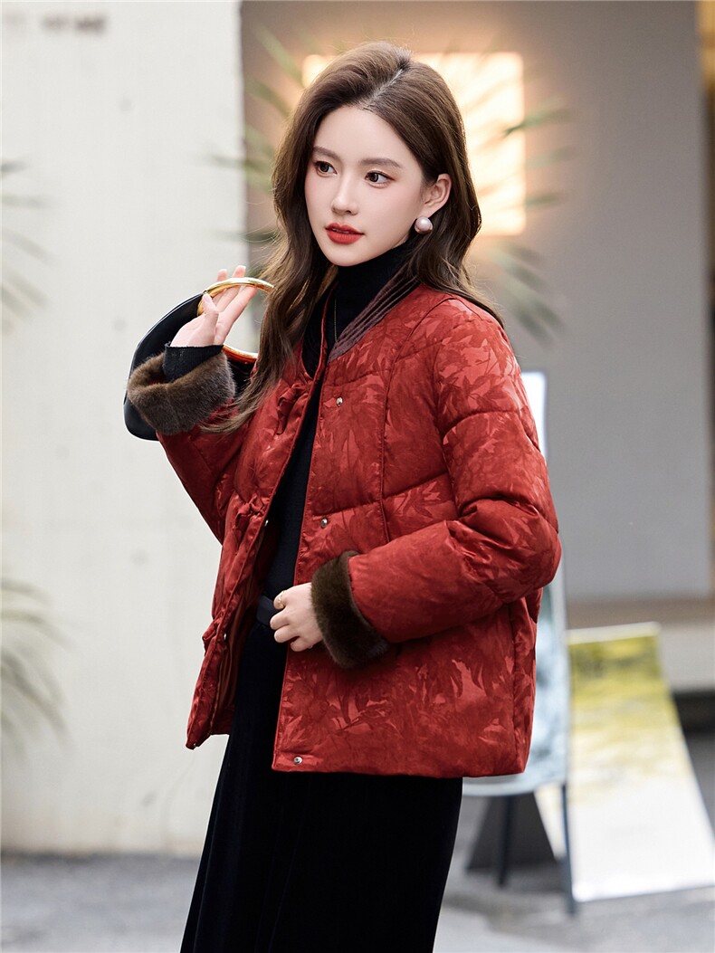时尚立领棉服女2025冬季新款新中式宽松洋气短款棉服外套,女装棉衣/棉服,伊航服饰