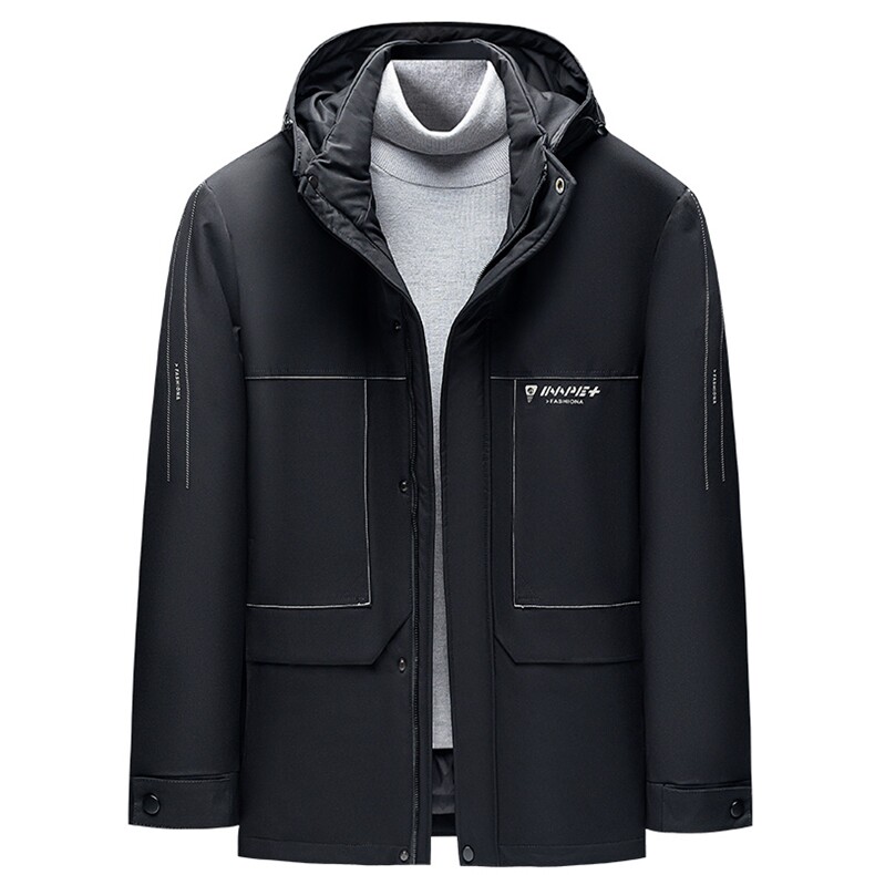 男中年可脱卸帽羽绒服灰鸭绒休闲厚款外套爸爸装上衣ZK21007-P270,男装羽绒服,电商B212（原钱塘6029）