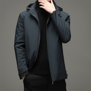 冬季90%白鸭羽绒服男连帽可脱卸休闲保暖简约百搭羽绒ZG2911-P280图片