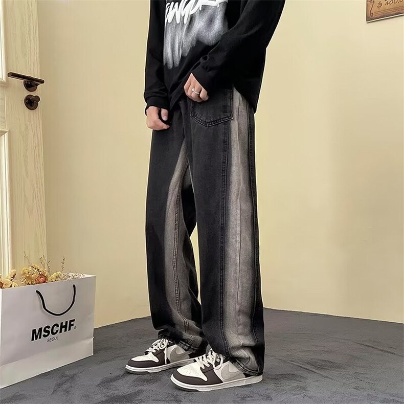 vintage牛仔裤男美式复古vibe裤子春秋季高街K597P45,男装牛仔裤,星座1116-2