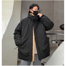 冬季男女登山服白鸭绒连帽纯色工装羽绒服外套A406Y93650P235，男装羽绒服，星座309（原A406）