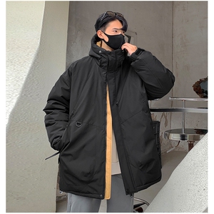 冬季男女登山服白鸭绒连帽纯色工装羽绒服外套A406 Y93650 P235图片