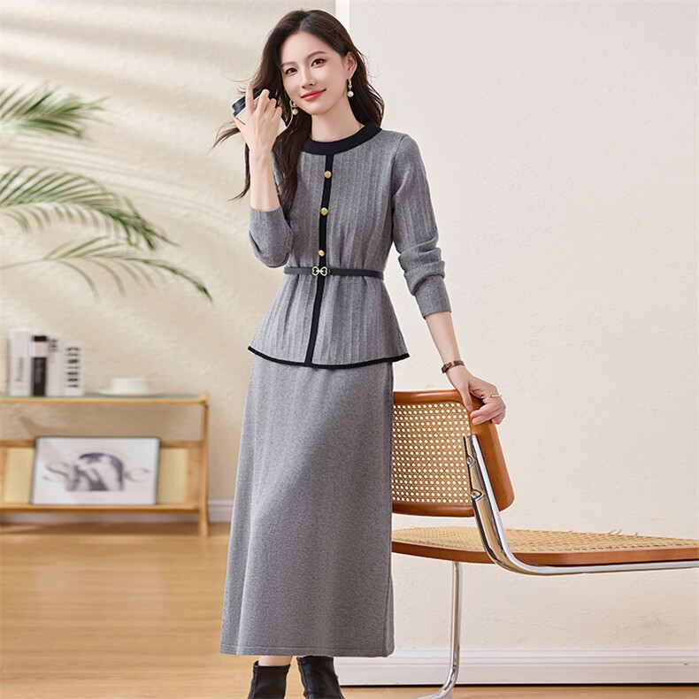 2025年秋季新款套装小香风套装毛衣两件套甜美休闲性价比高8508,女装套装/套裙,欣贝拉