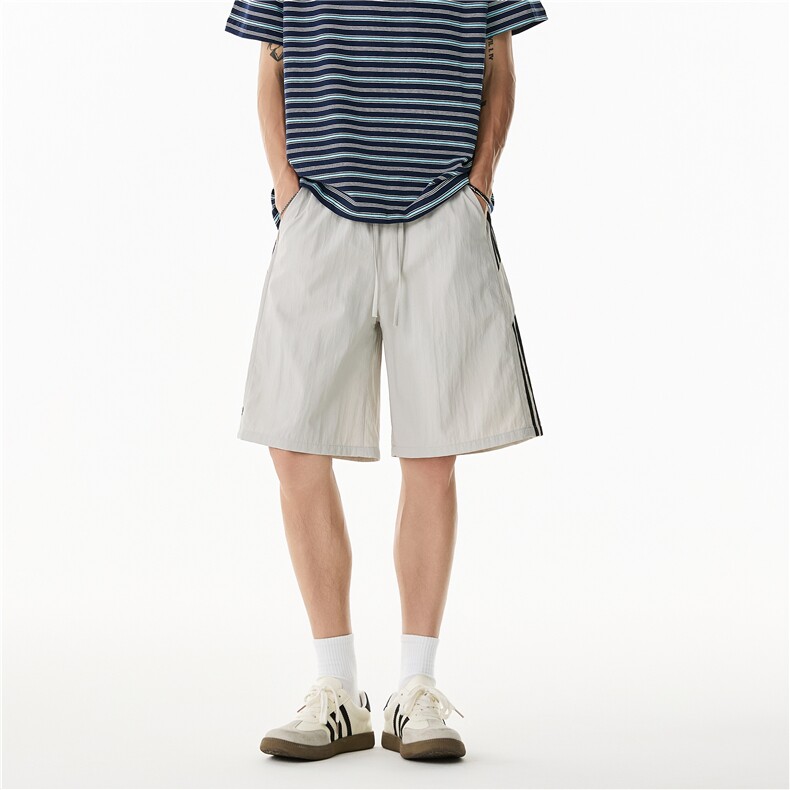 抖音品质夏季新款美式条纹运动宽松五分裤B315-K25792-特p25控48,男装牛仔裤,电商B315