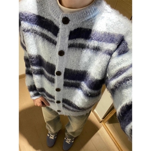 美式复古毛衣开衫外套男女秋冬季氛围感针织衫潮M9564-P64图片