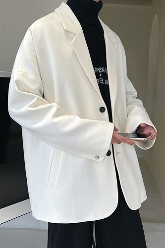 港风秋季轻奢西装男帅气高级感雅痞西服休闲宽松外套A071-X07-P85，男装西服，电商A071