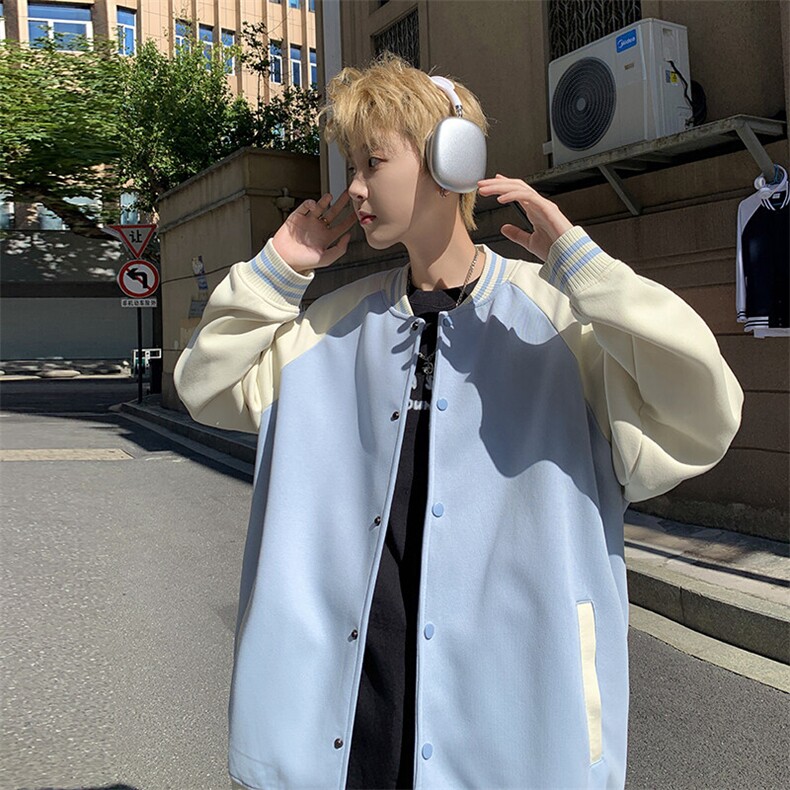 高品质夹克!重磅潮流休闲开始卫衣百搭拼色棒球服男BQ55088特p65,男装夹克,星座610B-1