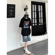 潮牌痞帅T恤个性印花男夏季圆领宽松百搭休闲短袖上衣服TB455，男装T恤，星座1116A（原606A-3）