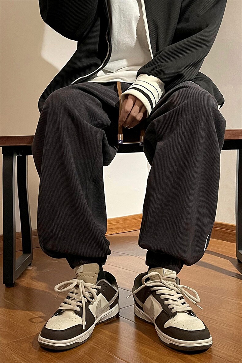 秋冬欧棉绒束脚休闲裤男加绒加厚运动卫裤A389P60控88,男装休闲裤,电商A309