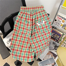 高质量格子休闲短裤男士韩版潮流百搭2024夏季ins五分裤K5615-P41，男装牛仔裤，星座412-2