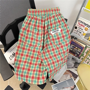 高质量格子休闲短裤男士韩版潮流百搭2024夏季ins五分裤K5615-P41图片