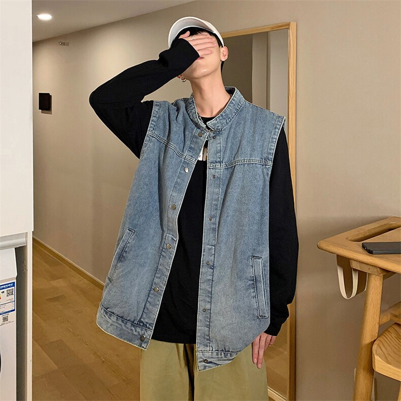 男春季新款韩版潮流立领牛仔马甲W083P60,男装背心/马甲,星座1116-2