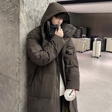 棉服男冬季新款港风宽松连帽加长款保暖外套YR926-P205，男装棉衣，星座214-3