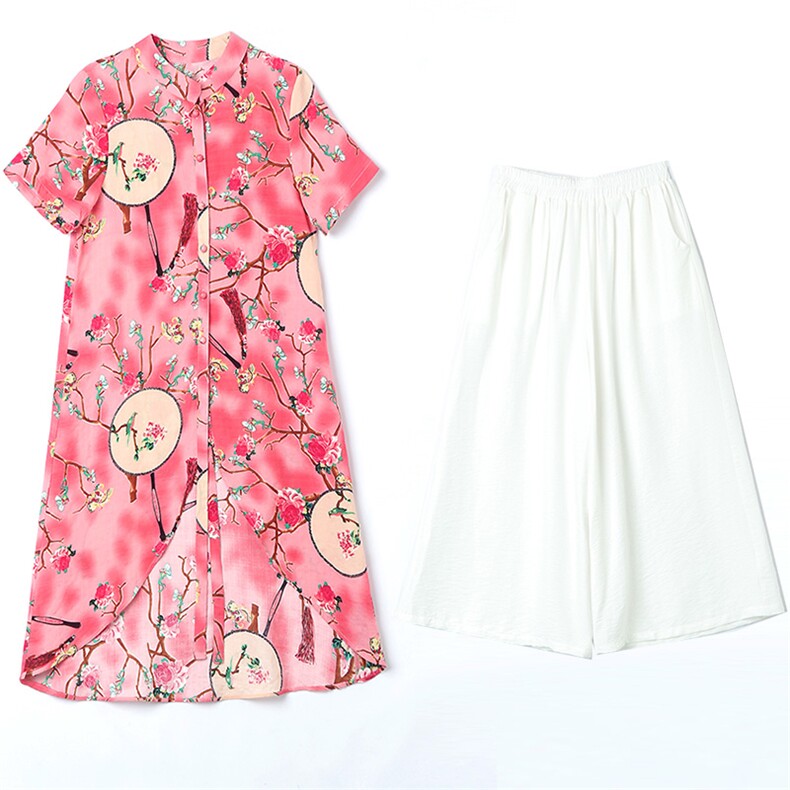 2022年夏季新款大码女装套装、套裤时尚潮流舒适短袖个性宽松优雅，女装套装/套裙，缘衣格