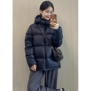 冬季粉色连帽羽绒棉服女短款甜美学院风面包服加厚外套M210