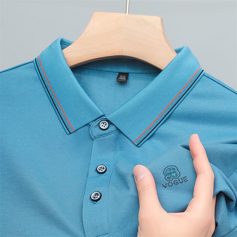 2023新款短袖t恤男士翻领polo衫商务休闲上衣服夏季半袖百搭,男装T恤,电商B212（原钱塘6029）