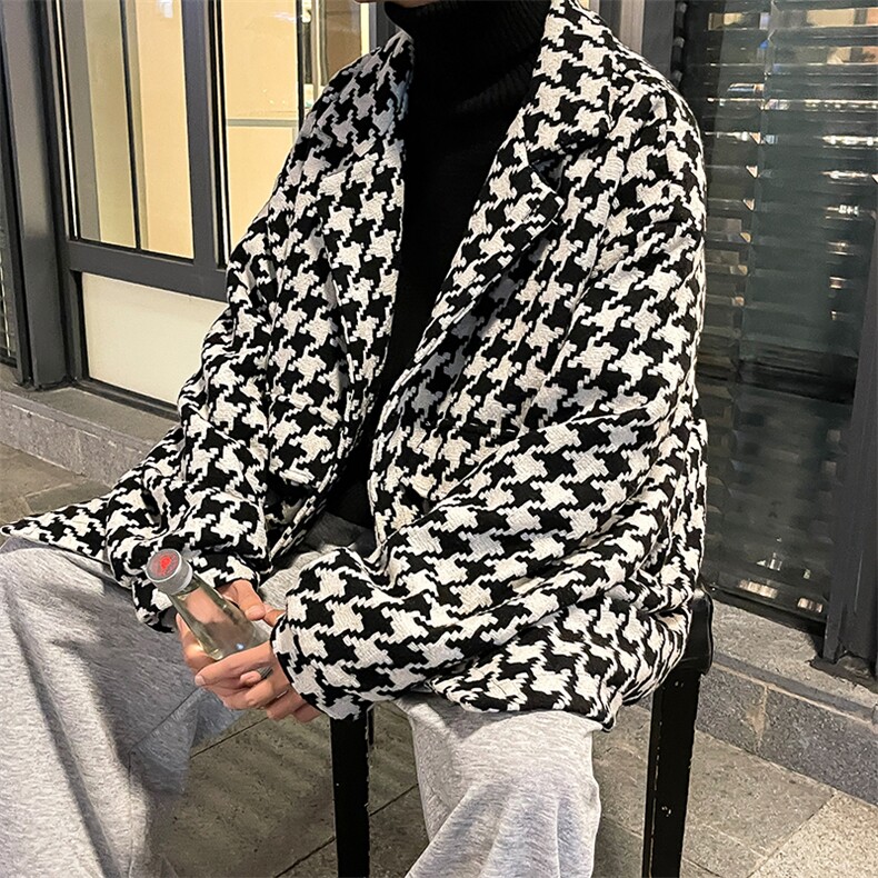 港风宽松毛呢大衣风衣外套KD378-P95，男装风衣，电商D312-1