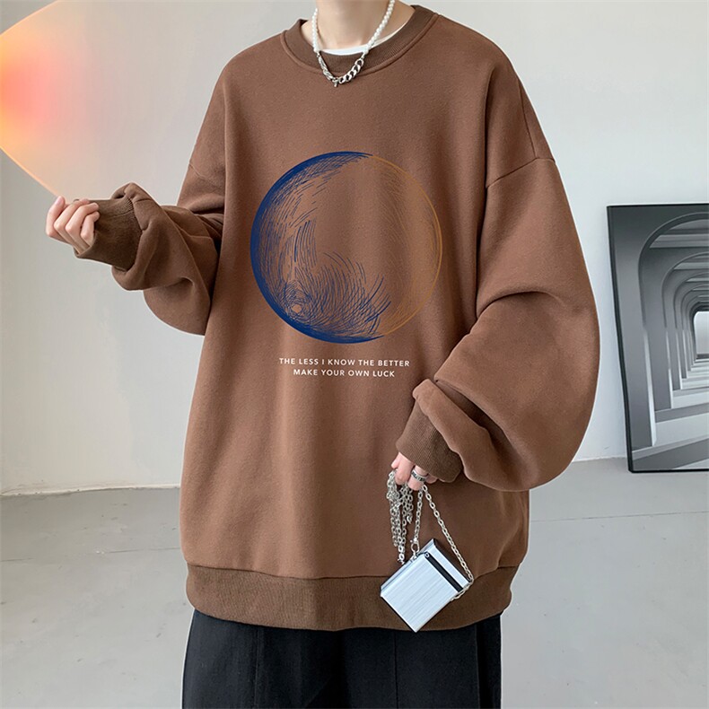 秋季圆领卫衣男大码韩版宽松长袖外套S6330-P28加绒款P33,男装卫衣,电商A040